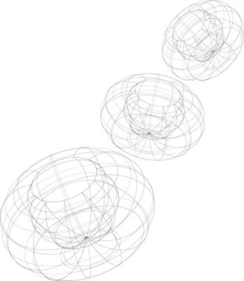 Triple Black Wireframes Element