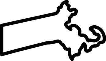 línea icono para Massachusetts vector