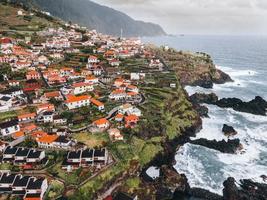 Drone view of Seixal in Madeira, Portugal photo