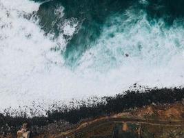 Drone views of Achadas da Cruz in Madeira, Portugal photo