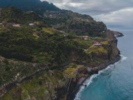 Drone view from Miradouro de Sao Cristovao in Madeira, Portugal photo