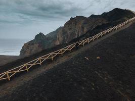 Drone view of Landscape at Capelinhos in Faial, the Azores photo