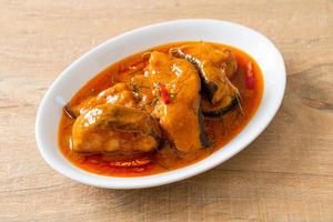 Redtail Catfish Fish in Dried Red Curry Sauce that called Choo Chee photo