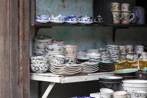 Vietnamese porcelain for sale at a shophouse photo