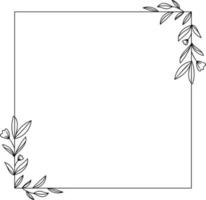 Square Floral Frame Element vector