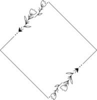 Square Floral Frame Element vector