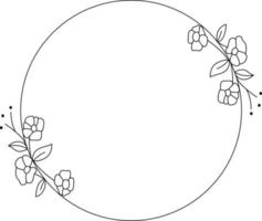 Circle Floral Frame Element vector