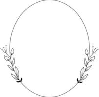 Oval Floral Frame Element vector