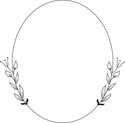 Oval Floral Frame Element