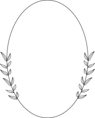 Oval Floral Frame Element