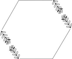 Hexagonal Floral Frame Element vector