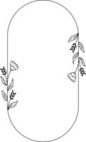 Ellipse Floral Frame Element vector