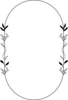 Ellipse Floral Frame Element vector