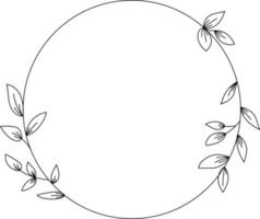 Circle Floral Frame Element vector