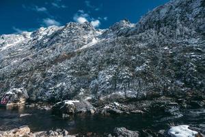 Spectacular scenery in the high mountains of western Sichuan, China, with different seasons photo