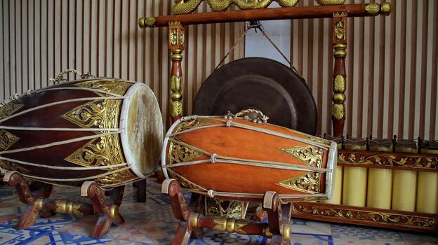 Javanese gamelan musical instruments photo