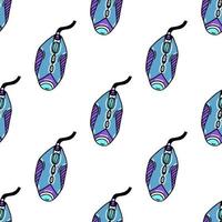 Computer mouse seamless vector pattern. Device for office, games, internet. Laser or optical gadget with wire. Bright blue-violet modern tech. Flat cartoon background for posters, wallpapers, prints
