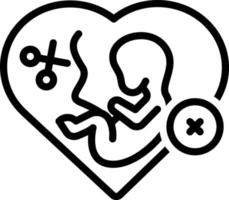 line icon for abortion vector