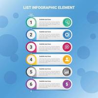 List Infographic Element Design vector