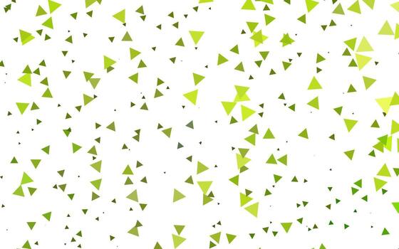 Telón de fondo de vector verde claro con líneas, triángulos.