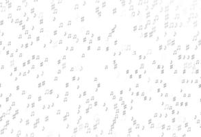 Light Silver, Gray vector backdrop with music notes.