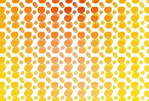 Light Yellow, Orange vector pattern with curved circles.