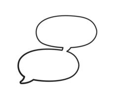 Empty speech bubble multiple conversation template. Comic speech bubble doodle outline. Vector illustration.