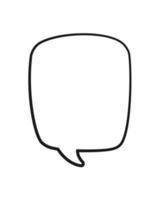 Empty speech bubble text frame. Comic speech bubble doodle outline. Vector illustration.