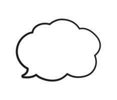 Empty speech bubble thought cloud text frame. Comic speech bubble doodle outline. Vector illustration.