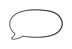 Empty speech bubble text frame. Comic speech bubble doodle outline. Vector illustration.