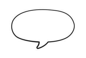 Empty speech bubble text frame. Comic speech bubble doodle outline. Vector illustration.