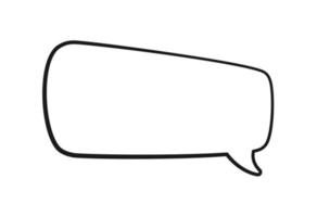 Empty speech bubble text frame. Comic speech bubble doodle outline. Vector illustration.