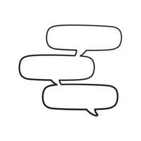 Empty speech bubble multiple conversation template. Comic speech bubble doodle outline. Vector illustration.