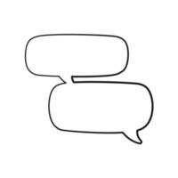 Empty speech bubble multiple conversation template. Comic speech bubble doodle outline. Vector illustration.