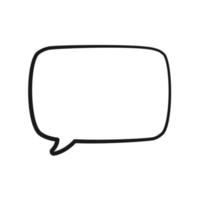 Empty speech bubble text frame. Comic speech bubble doodle outline. Vector illustration.