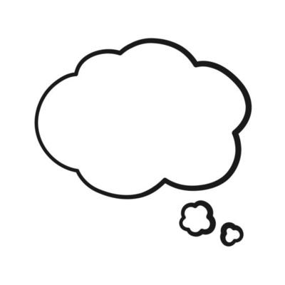 Empty speech bubble cloud text frame. Comic speech bubble doodle outline. Vector illustration.
