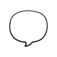 Empty speech bubble text frame. Comic speech bubble doodle outline. Vector illustration.