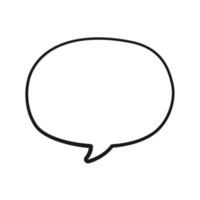 Empty speech bubble balloon. Comic speech bubbles doodle outline. Vector illustration.