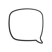 Empty speech bubble text frame. Comic speech bubble doodle outline. Vector illustration.