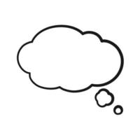 Empty speech bubble cloud text frame. Comic speech bubble doodle outline. Vector illustration.