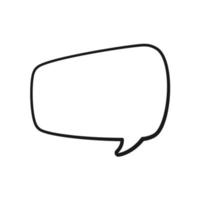 Empty speech bubble text frame. Comic speech bubble doodle outline. Vector illustration.