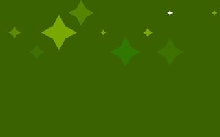 cubierta vectorial verde claro con estrellas pequeñas y grandes. vector