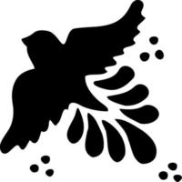 Vector silhouette of Bird on white background