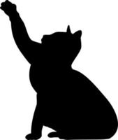 Vector silhouette of Cat on white background