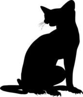 Vector silhouette of Cat on white background