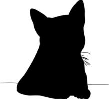 Vector silhouette of Cat on white background