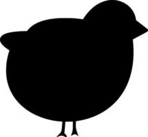 Vector silhouette of chick on white background