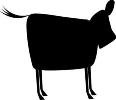 Vector silhouette of cow on white background