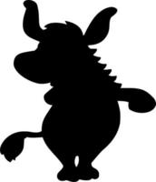 Vector silhouette of donkey on white background