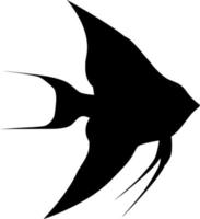 Vector silhouette of fish on white background